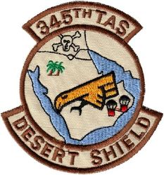 345th Tactical Airlift Squadron Operation DESERT SHIELD 1990
Based at Thumrait AB, Oman. Saudi Made.
Keywords: Desert