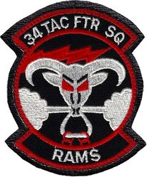 34th Tactical Fighter Squadron 
Sewn to leather, as used.

