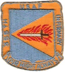 355th USAF Infirmary
Standard shield sewn to separate backing patch.
