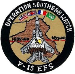363d Air Expeditionary Wing F-15 Expeditionary Fighter Squadron Operation SOUTHERN WATCH
Made up of several F-15 units, believed to all be from the ANG. Saudi made.
Keywords: desert