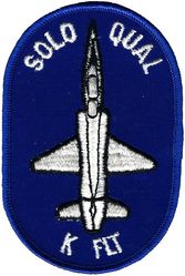 3646th Pilot Training Squadron K Flight T-38 Solo Qualified
Awarded after student pilot's first T-38 solo flight.
