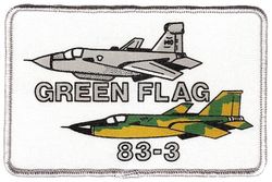 366th Tactical Fighter Wing Exercise GREEN FLAG 1983-3
EF-111A and F-111A aircraft. Silkscreened hat patch.
