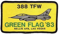388th Tactical Fighter Wing Exercise GREEN FLAG 1983
Printed hat patch.
