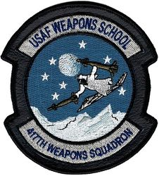417th Weapons Squadron
Sewn onto leather. F-117 aircraft. From unit 2004. 
