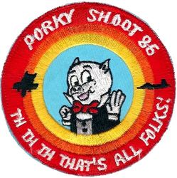 435th Tactical Fighter Training Squadron PORKY SHOOT Deployment 1986
The 435 deployed to DM several times to act as aggressors for A-10 pilots in training there. This was the final one. Korean made. 
