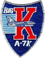 4450th Tactical Group A-7K
In 1984, as part of a cover plan for the F-117, the 4450th sent some of its A-7 aircraft to participate in TEAM SPIRIT 84. The crews were encouraged to have patches done there to help spread the cover story, thus many A-7 era patches are Korean made. The 4450th was the only active duty operator of the A-7K. 
