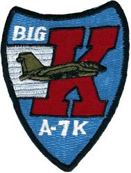4450th Tactical Group A-7K 
In 1984, as part of a cover plan for the F-117, the 4450th sent some of its A-7 aircraft to participate in TEAM SPIRIT 84. The crews were encouraged to have patches done there to help spread the cover story, thus many A-7 era patches are Korean made. The 4450th was the only active duty operator of the A-7K. 
