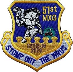 51st Maintenance Group Morale
Made during 2020 COVID-19 pandemic. Korean made. 

