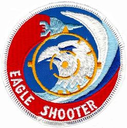527th Tactical Fighter Training Aggressor Squadron Eagle Shooter
Done as a joke on the popular Eagle Driver patch. UK made.
