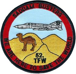 52d Tactical Fighter Wing F-4G Operation DESERT STORM 1991
Original with no palm tree, German made.

