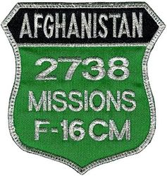 555th Expeditionary Fighter Squadron F-16CM 2738 Missions Operation ENDURING FREEDOM 2015 
Total missions flown from Bagram AB. Italian made. 
