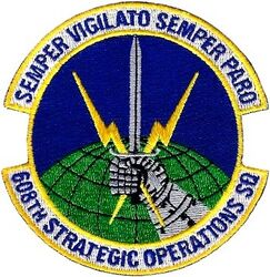 608th Strategic Operations Squadron
 Provided command, control, and operational capabilities for nuclear bombers and strategic reconnaissance (RISNO) in support of U.S. Strategic Command (USSTRATCOM). Active 2004-2018.
