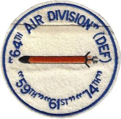 64th Air Division (Defense) Rocket Meet 1956
On felt.
