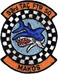 93d Tactical Fighter Squadron
Probably the first machine made patch with darker yellow used, circa 1979.

