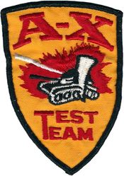 Fairchild Republic A-X  Test Team
The AX attack fighter competition was between the A-9 and A-10. The A-10 won and this patch was modified to reflect A-10 on later issues.
