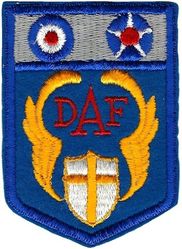 Desert Air Force
DAF was made up of squadrons from the Royal Air Force (RAF), the South African Air Force (SAAF), the Royal Australian Air Force (RAAF), the United States Army Air Forces (USAAF) and other Allied air forces. Operated in the Middle east, North Africa and Mediterranean theatres. On felt.
