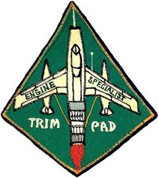 F-100 Super Sabre Engine Specialist
Could have been used by any number of TDY F-100 units in Korea from the early to mid 60s. The trim pad was where aircraft engine runs took place during maintenance. Korean made.
