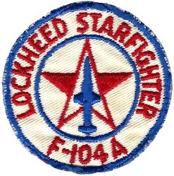 Lockheed F-104A Starfighter
Hat patch, official company issue.
