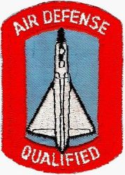 Tactical Air Command F-106 Air Defense Qualified
These aircraft specific qualification patches replaced the ADC ones when ADC was absorbed by TAC in 1979. Part of Air Defense, Tactical Air Command (ADTAC), which was active 79-85. Worn into the 1980s then discontinued.
