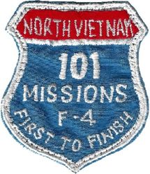 McDonnell Douglas F-4 Phantom II 101 Missions North Vietnam
As worn by a 390 TFS pilot in 1966. He was the first in the unit to hit the 100 mark and rotate back. Thai made.
