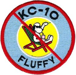 No KC-10s
Possibly done by KC-135 boom operators, making fun of the chair the KC-10 operators sit in versus laying on your belly in the 135.

