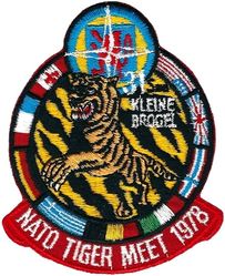 Tiger Meet 1978
North Atlantic Treaty Organization meet. USAF's 53 and 79 TFS participated. German made.

