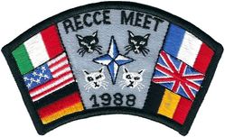 North Atlantic Treaty Organization Recce Meet 1988
Held in May 1988, attended by USAFE 38 TRS RF-4C. Also included Italy RF-104G and G-91R, UK Jaguar, France F-1, Belgium Mirage V, and Germany RF-4E.
