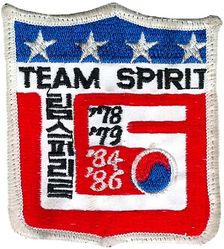 TEAM SPIRIT 1986
With wearer's previous exercise dates. Korean made.
