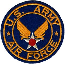 United States Army Air Force
Unofficial PX patch, but worn on uniforms occasionally. On felt.
