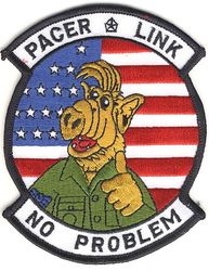 1850th Airborne Communications Squadron PACER LINK
This is the later version of the "NO PROBLEM" patch that removed any doubt about what it was intended for (i.e., the Pacer Link EC-135 aircraft modification). 
