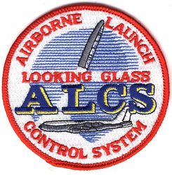 2d Airborne Command & Control Squadron and 4th Airborne Command & Control Squadron Airborne Launch Control System
2 & 4 ACCS/DOA Functional patch worn on the shoulder by SAC ICBM launch officers assigned to the Airborne Launch Control System (ALCS) branch of both squadrons (they were not battlestaff members so weren't in DOC). This patch was reportedly designed by Maj Norm Ruiz sometime in the mid to late 1980s. 
