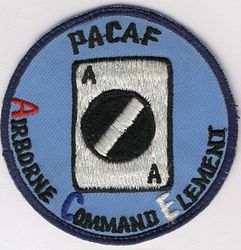 Pacific Air Forces Airborne Command Element E-3
PACAF staff  that flew on E-3 missions, most likely on 961 AWACS aircraft. 
